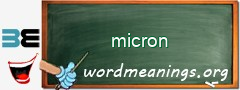 WordMeaning blackboard for micron